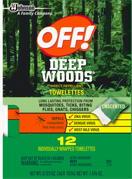 Off! Deep Woods Towelettes - 12ct/12pk