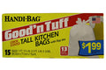 GOODN TUFF-BAGS Flap Lemon Tall Kitchen 13gal - 15ct/12pk