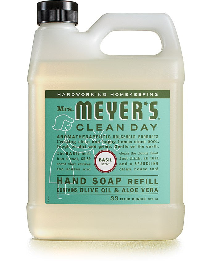 Mrs. Meyers HandSoap REFILL Basil - 33oz/6pk