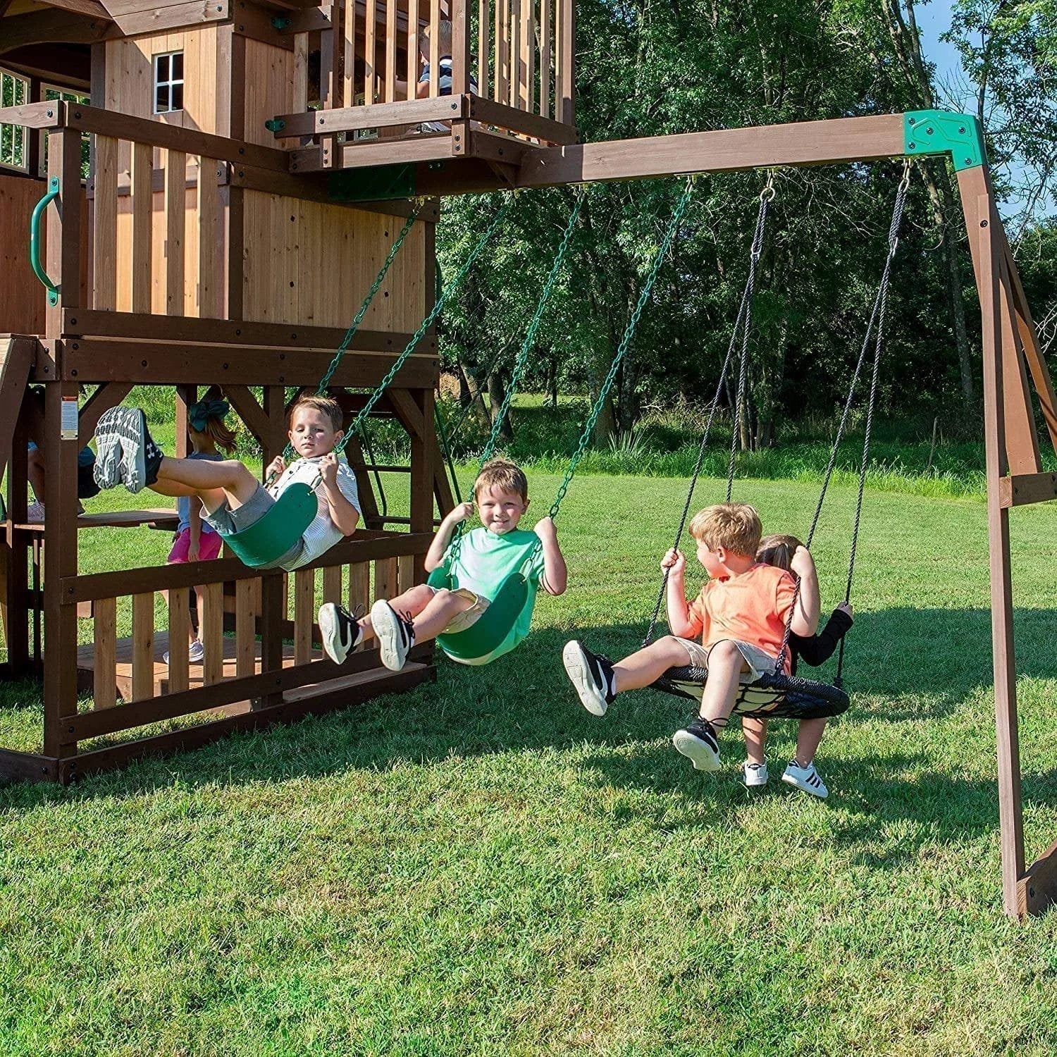 Backyard Discovery Skyfort III Cedar Swing Set w/ Tube Slide – DIY image 2