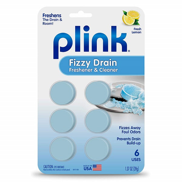 Plink Fizzy Drain Freshener Cleaner Lemon 6 Tab- 1.37oz/12pk