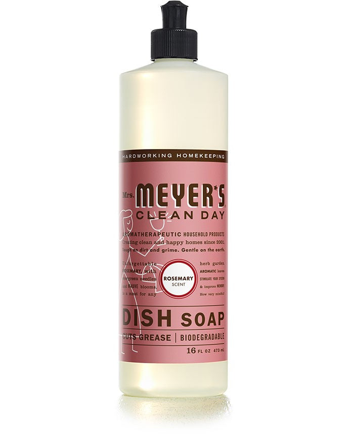 Mrs. Meyers Dish Liq. Rosemary - 16oz/6pk