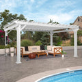 Hawthorne Traditional Steel Pergola With Sail Shade Soft Canopy 16×12 image 0