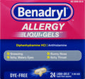 Benadryl Allergy Antihistamine Liqui-Gels Dye-Free Capsules - 24ct/6pk
