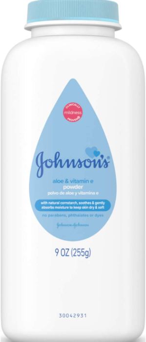 Johnsons Powder Aloe & Vitamin E w/natural cornstarch - 9oz/3pk