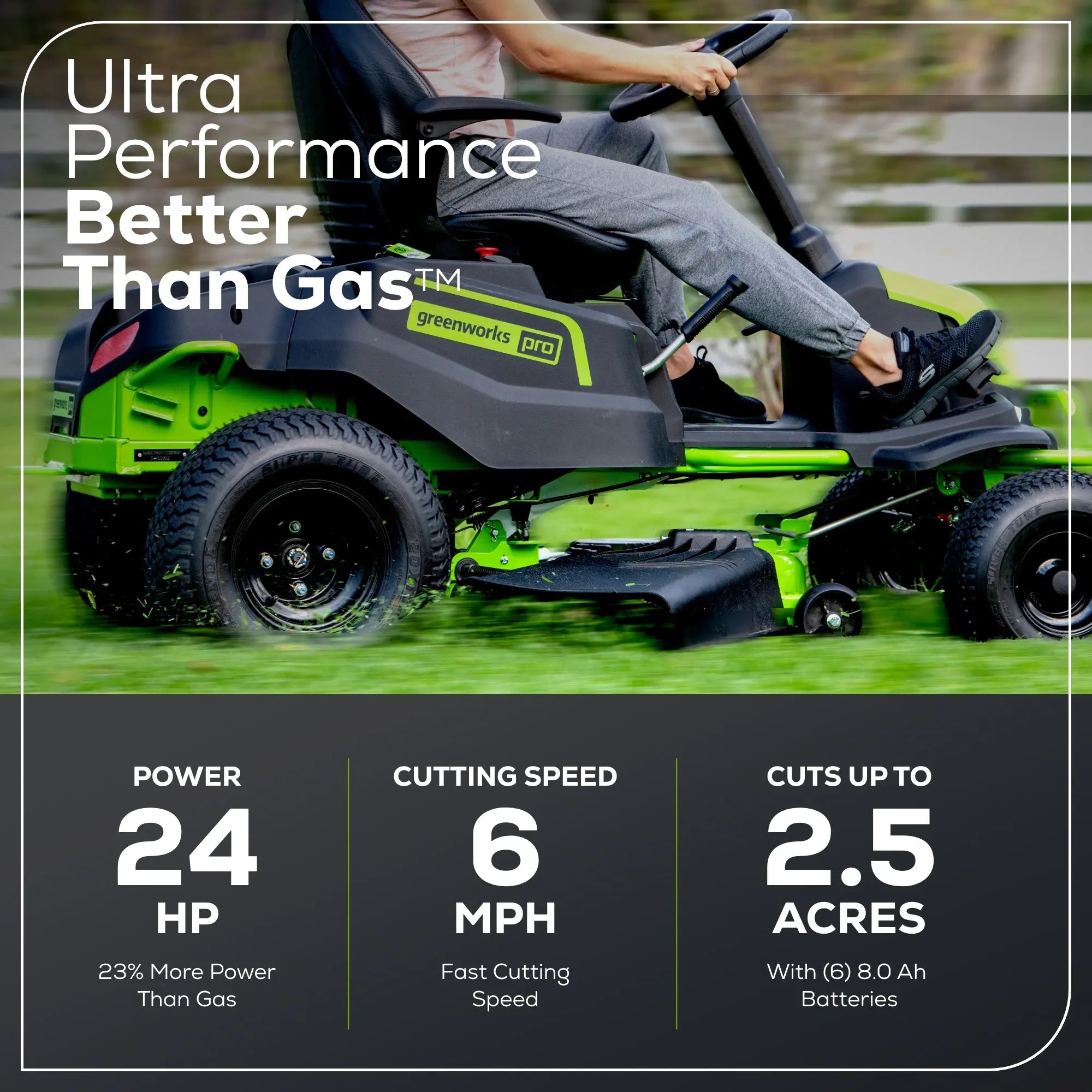 Greenworks 60V 42″ Cordless Battery CrossoverT Riding Lawn Mowers. image 2