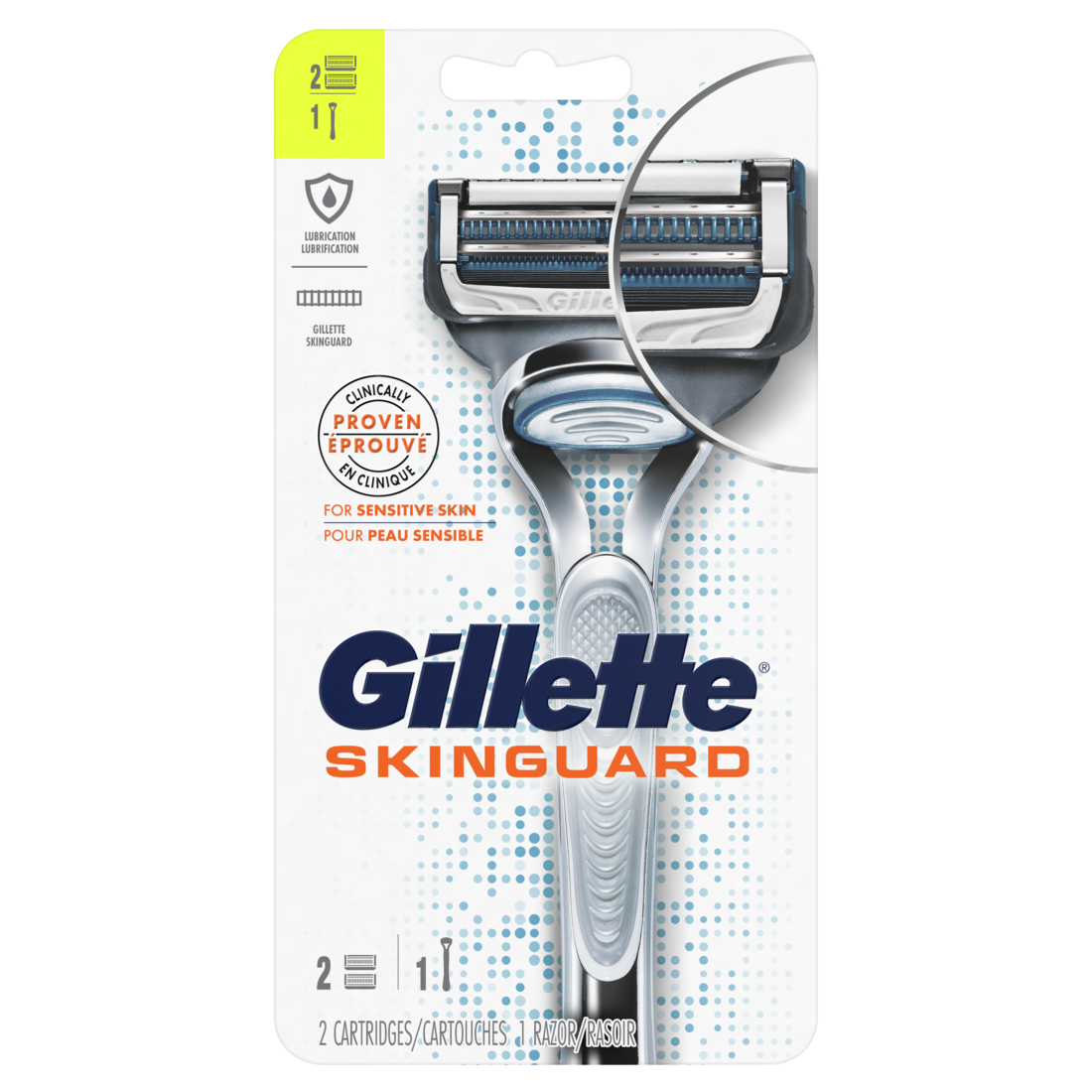 Gillette SkinGuard Men's Razor Handle + 2 Blade Refills/6pk