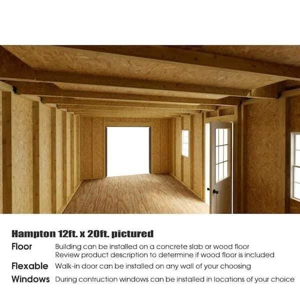 Best barns Hampton 12×24 Wood Storage Shed Kit Installation Included image 2