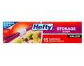 Hefty Slider Bag Gallon Storage LC - 15ct /9pk