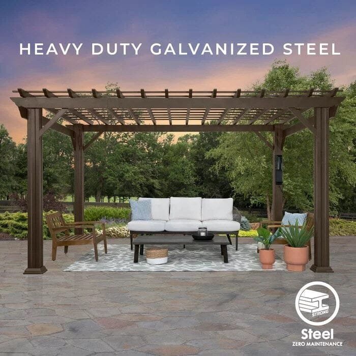 Backyard Discovery 14 ft. x 10 ft. Steel Traditional Pergola image 3