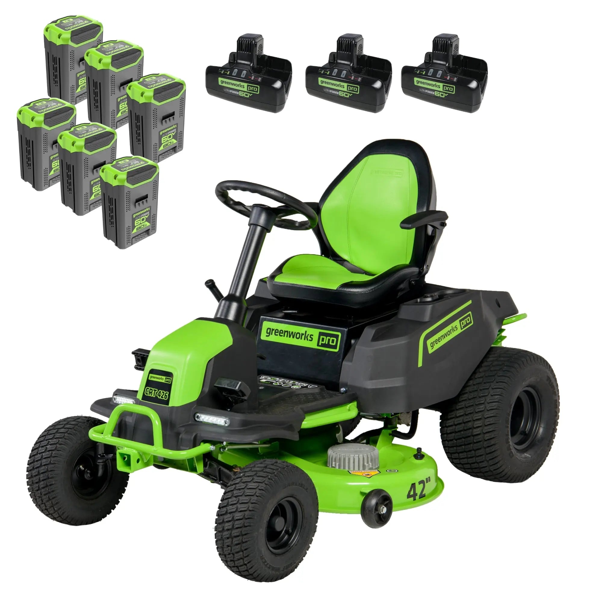 Greenworks 60V 42″ Cordless Battery CrossoverT Riding Lawn Mowers. image 0