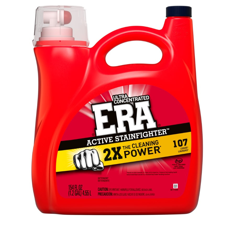Era 2X Ultra Active Stainfighter Formula Liquid Laundry Detergent 107 Loads - 154oz/4pk