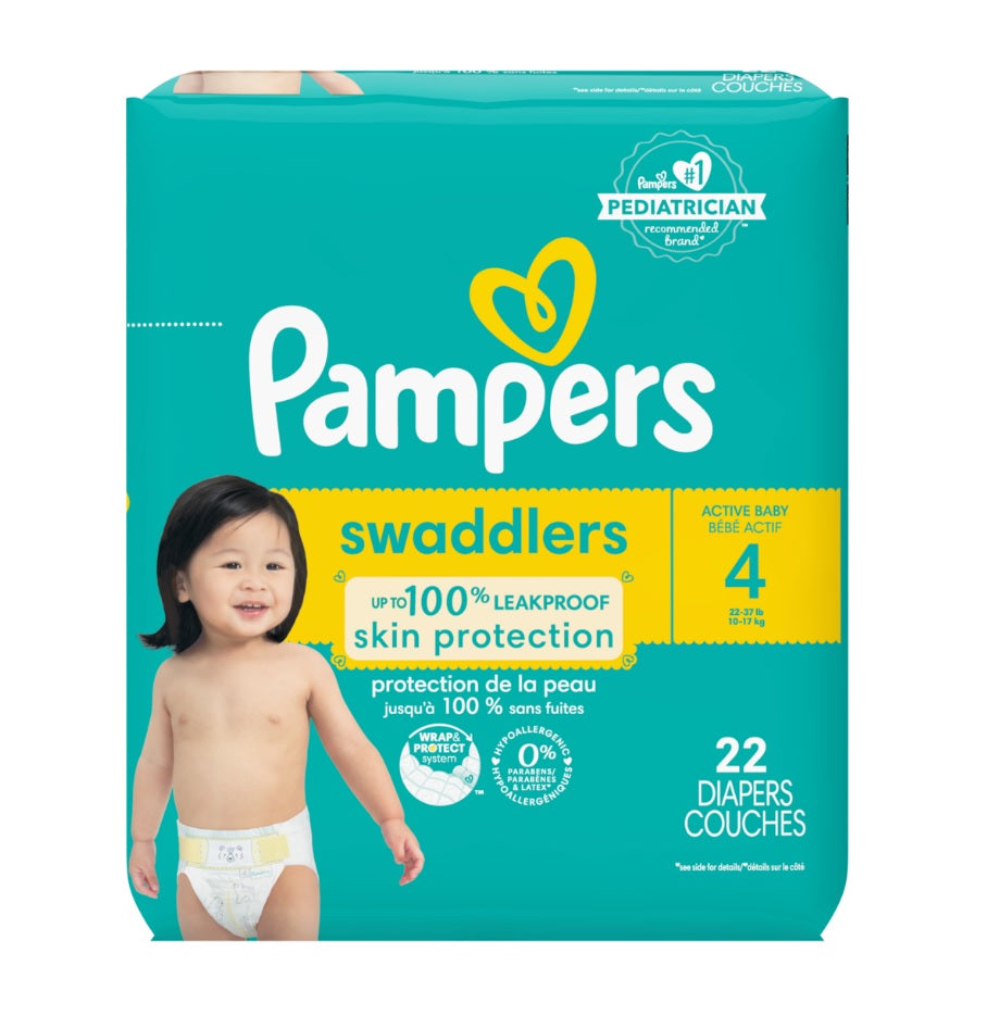 Pampers Swaddlers Diapers Size 4 (22-37 Lbs) Ultra Absorbent Disposable Infant Diaper - 22ct/4pk