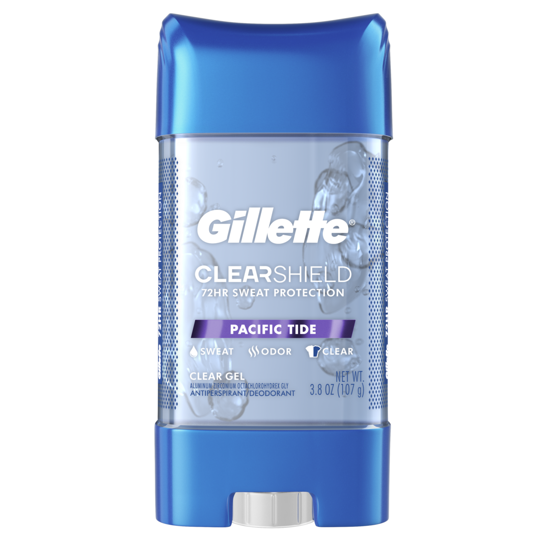Gillette Antiperspirant and Deodorant for Men Clear Gel Pacific Tide Twin Pack- 3.8oz/6pk