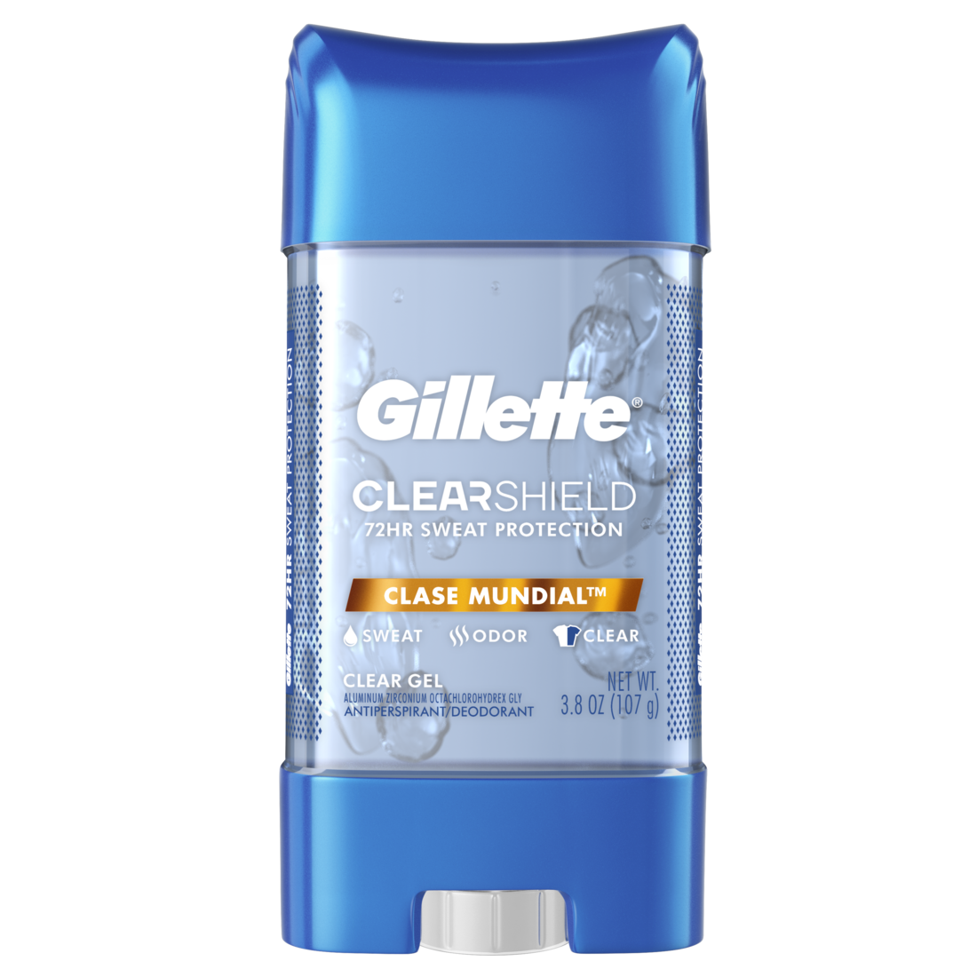Gillette Antiperspirant and Deodorant for Men Clear Gel Clase Mundial - 3.8oz/12pk