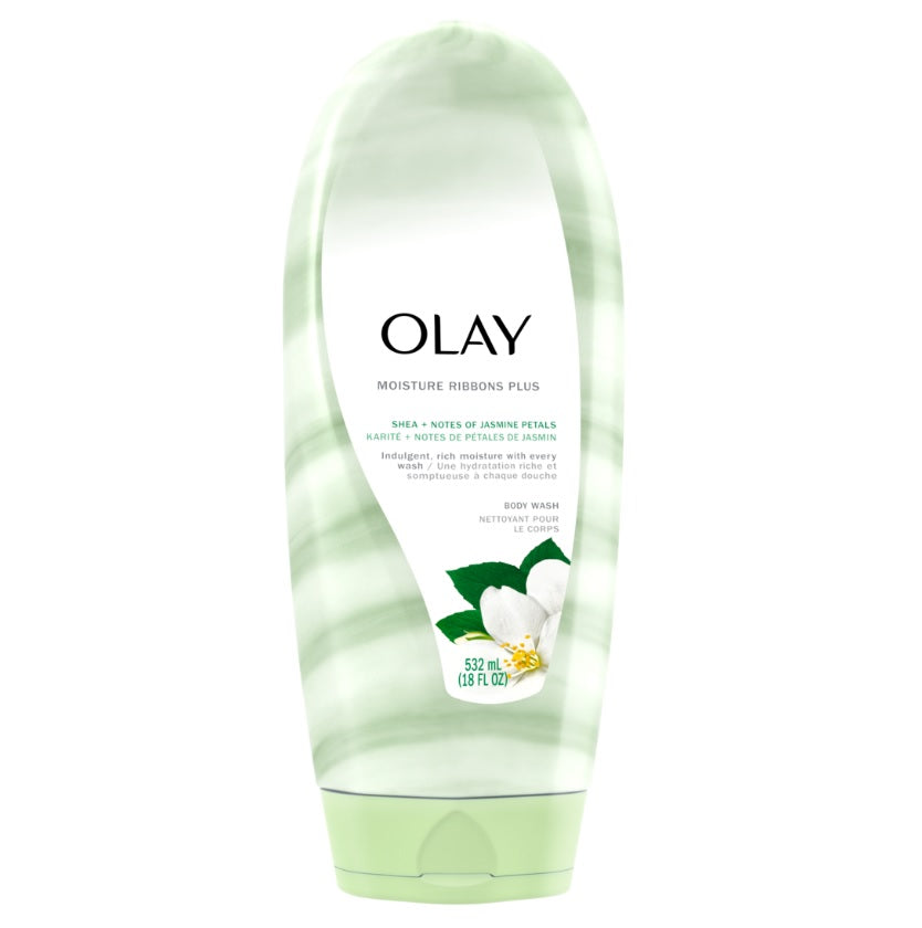 Olay Moisture Ribbons Body Wash with Shea & Notes of Jasmine Petals - 18oz/4pk