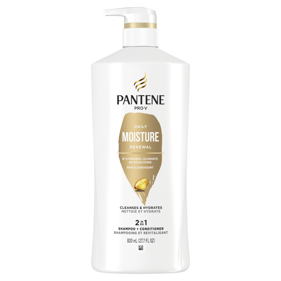 PANTENE PRO-V Daily Moisture Renewal 2 in 1 Shampoo + Conditioner- 27.7 oz/820ml/4pk