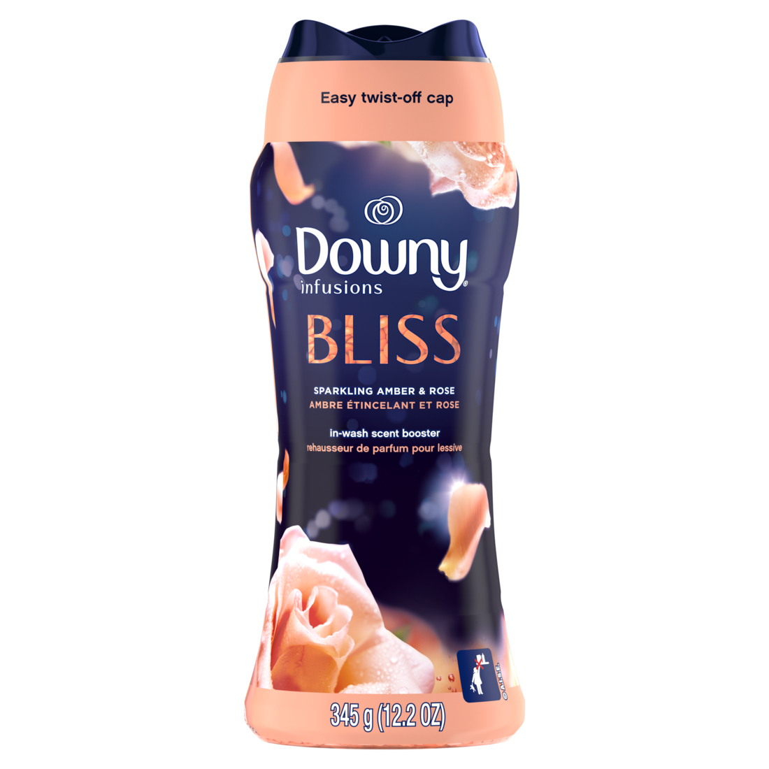 Downy BLISS Infusions In-Wash Laundry Scent Booster Beads Sparkling Amber and Rose - 12.2oz/4pk