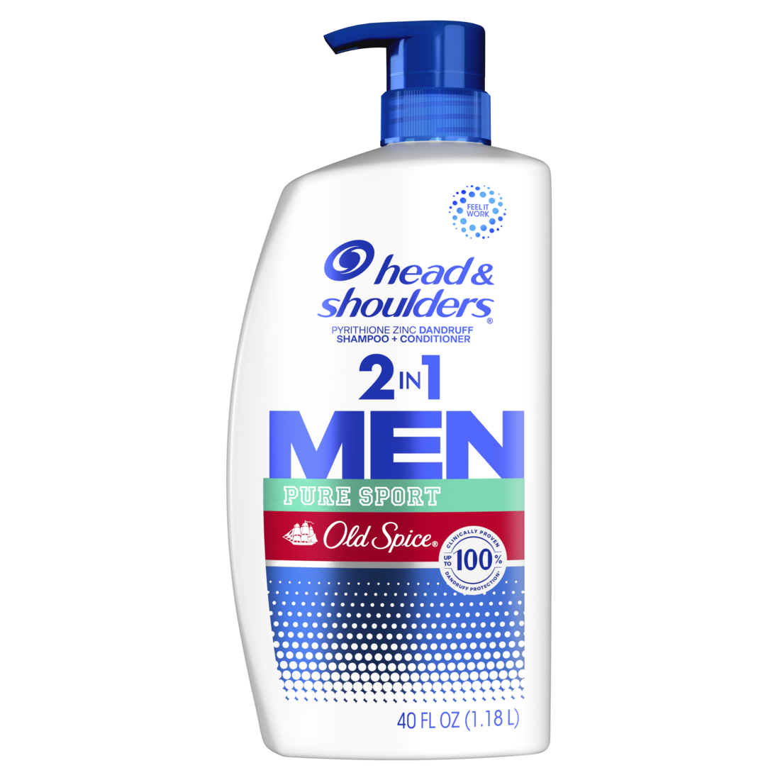 Head and Shoulders Mens Anti-Dandruff Treatment Old Spice Pure Sport 2 in 1 Dandruff Shampoo and Conditioner - 40oz/1cs/135pk