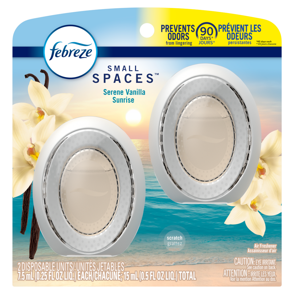 Febreze Small Spaces Air Freshener Serene Vanilla Sunrise - 0.25oz/2ct/6cs
