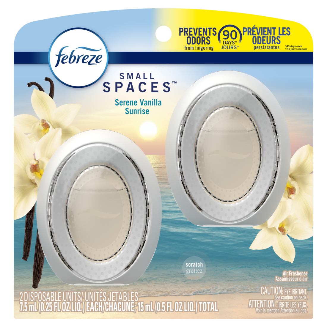 Febreze Small Spaces Air Freshener Serene Vanilla Sunrise - 0.25oz/2ct/6cs