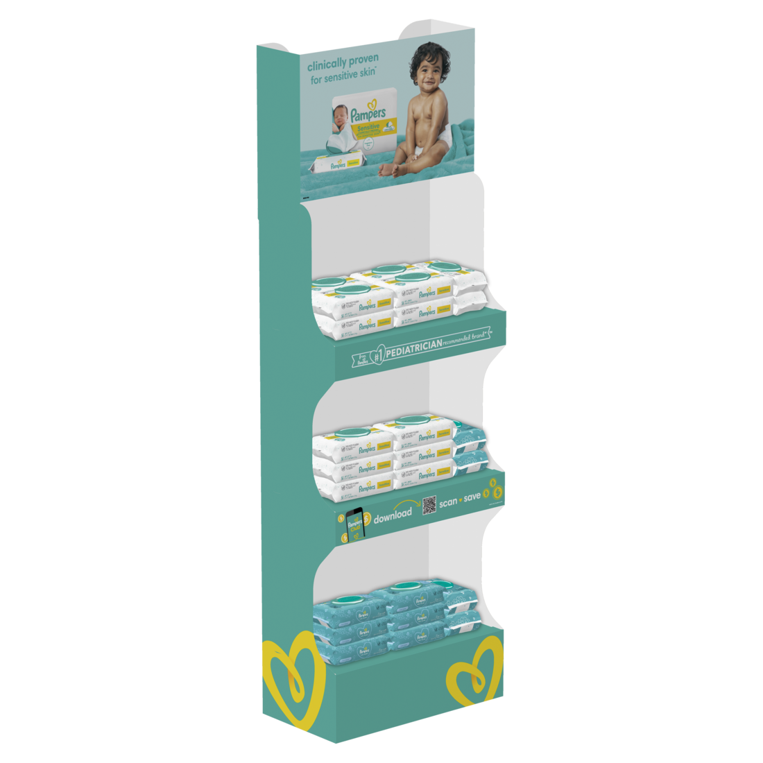 Pampers Baby Wipes with Display (Sensitive, Complete Clean,  Unscented) - 35pk