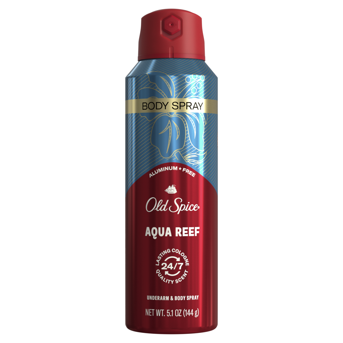 Old Spice Aluminum Free Body Spray for Men Aqua Reef - 5.1oz/12pk