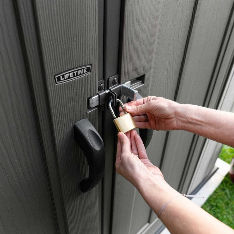 15 Ft. x 8 Ft. High-Density Polyethylene (Plastic) Steel Reinforced Outdoor Storage Shed image 5