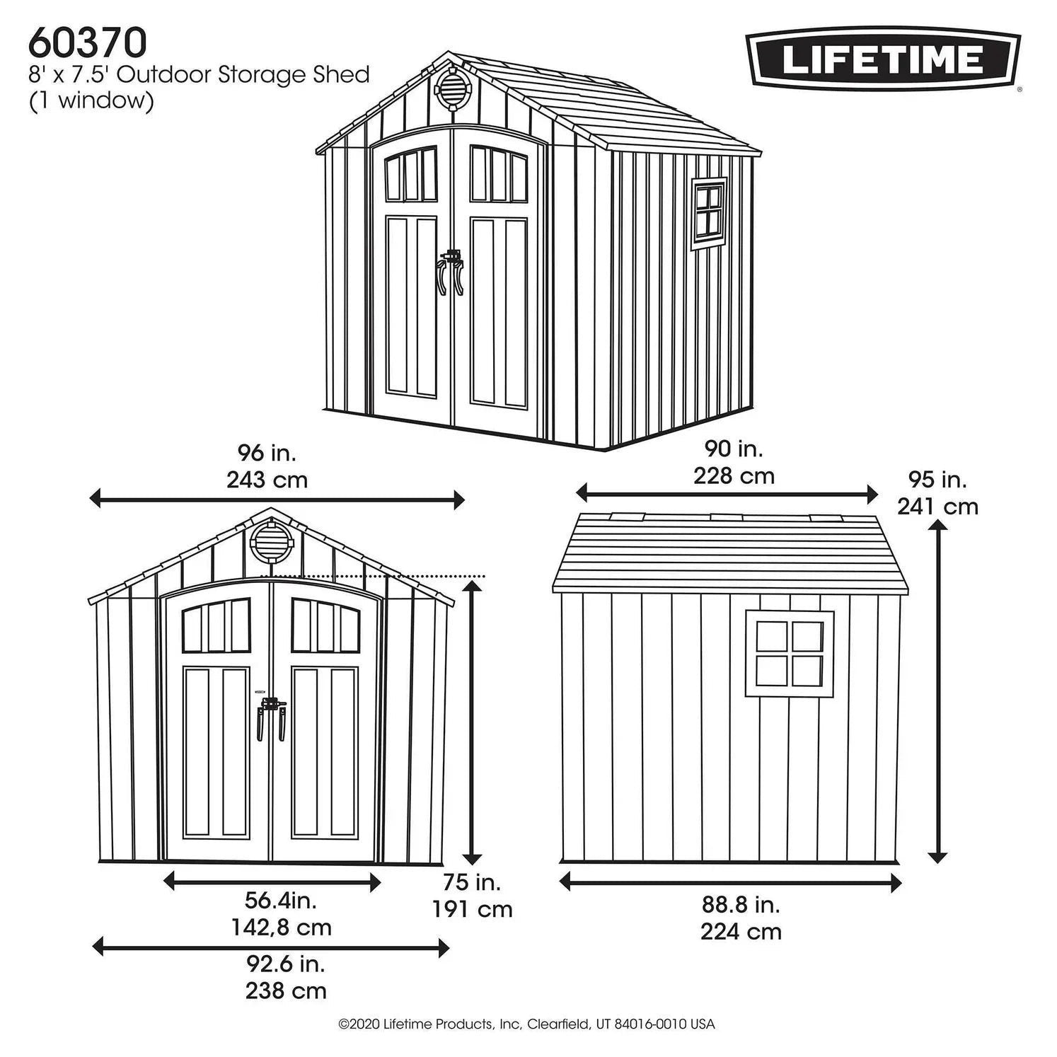 Lifetime 8 Ft x 7.5 Ft Outdoor Storage Shed image 22