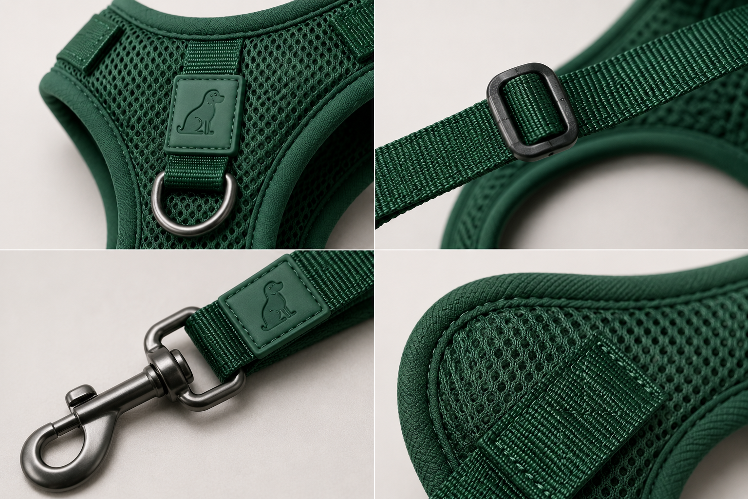 Breathable Dog Vest Harness Set, Adjustable Soft Mesh Harness with Leash & Collar