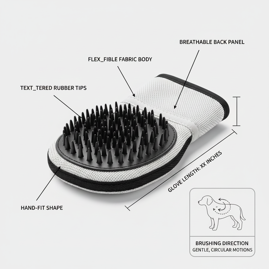 Grooming Mitt for Dog and Cat Fur Care