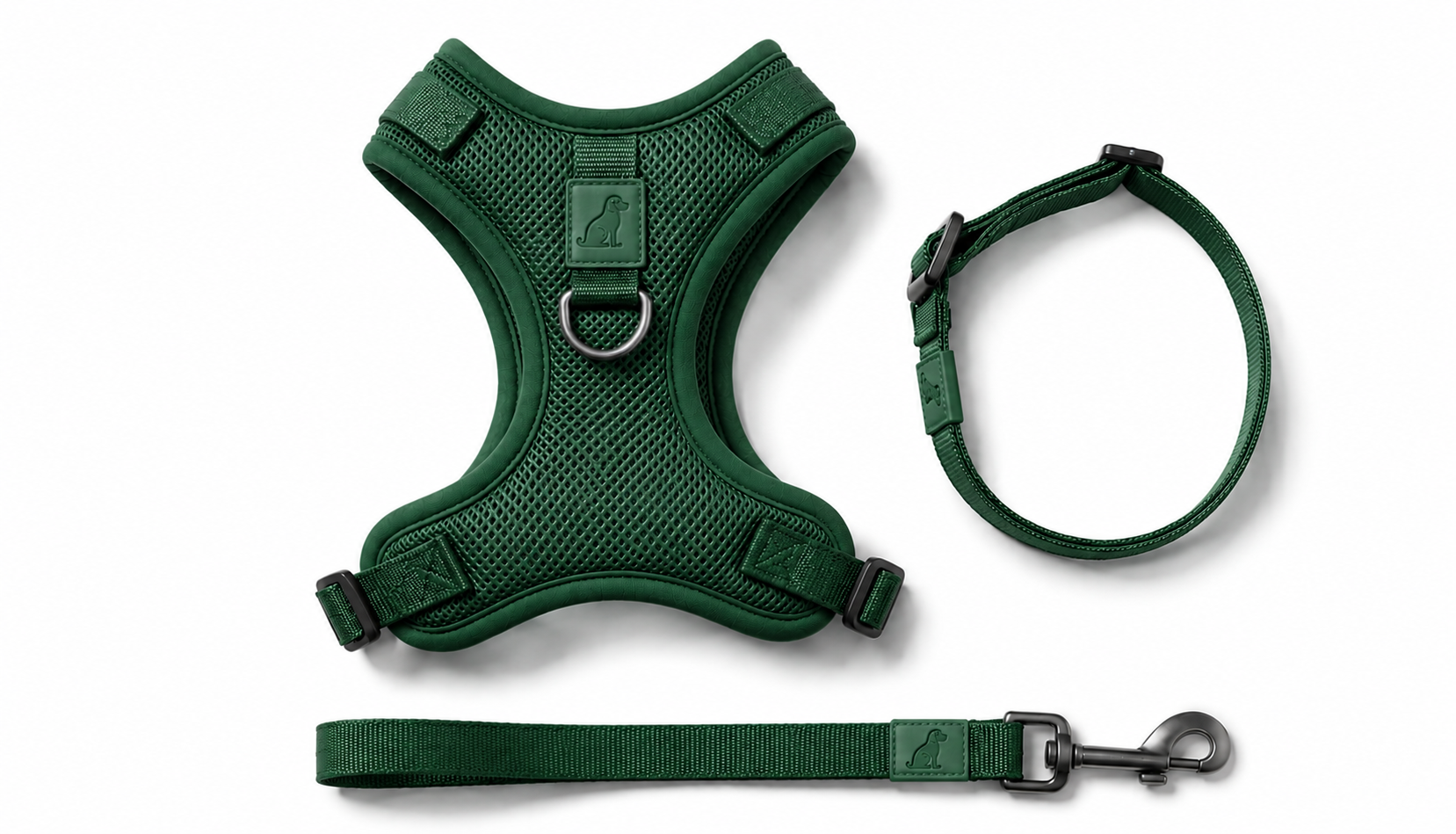 Breathable Dog Vest Harness Set, Adjustable Soft Mesh Harness with Leash & Collar