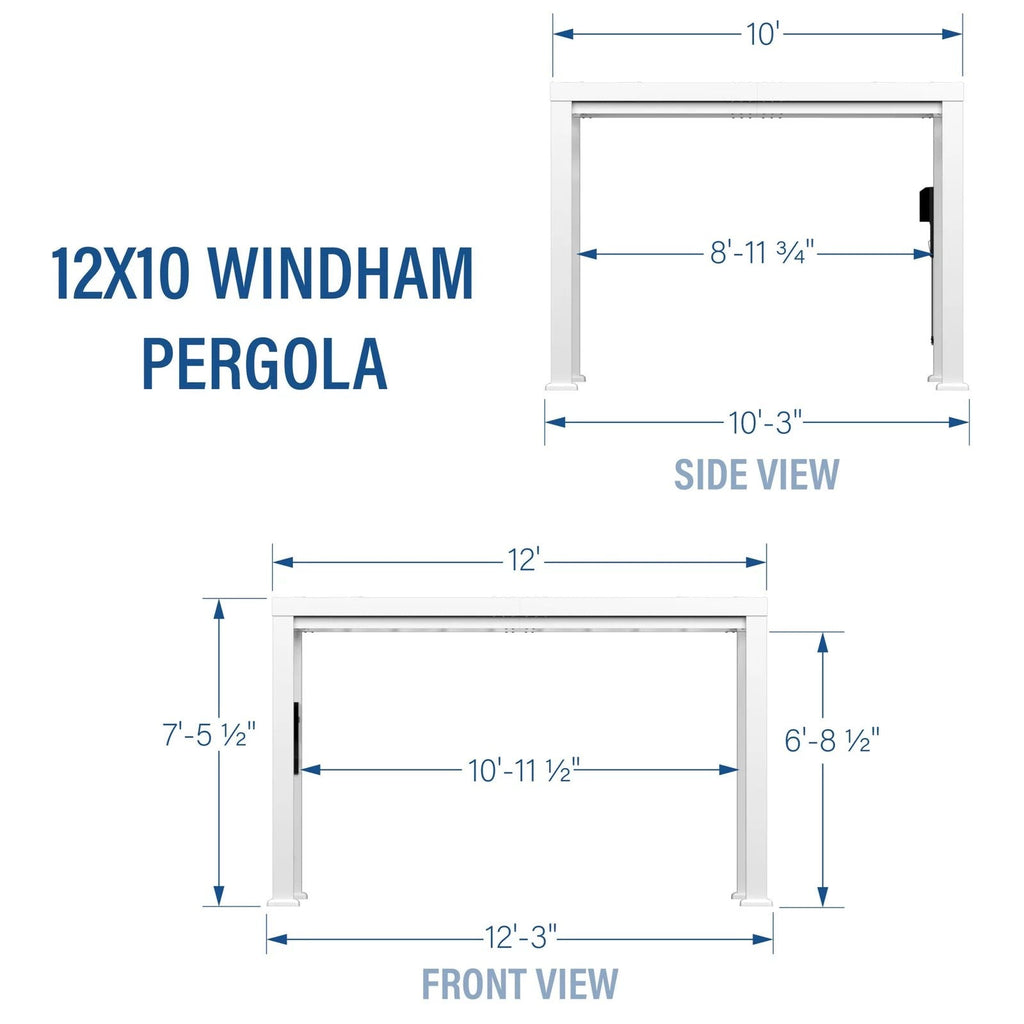 12×10 Windham Modern Steel Pergola With Sail Shade Soft Canopy