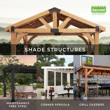 14x10 stratford traditional steel pergola with sail shade soft canopy