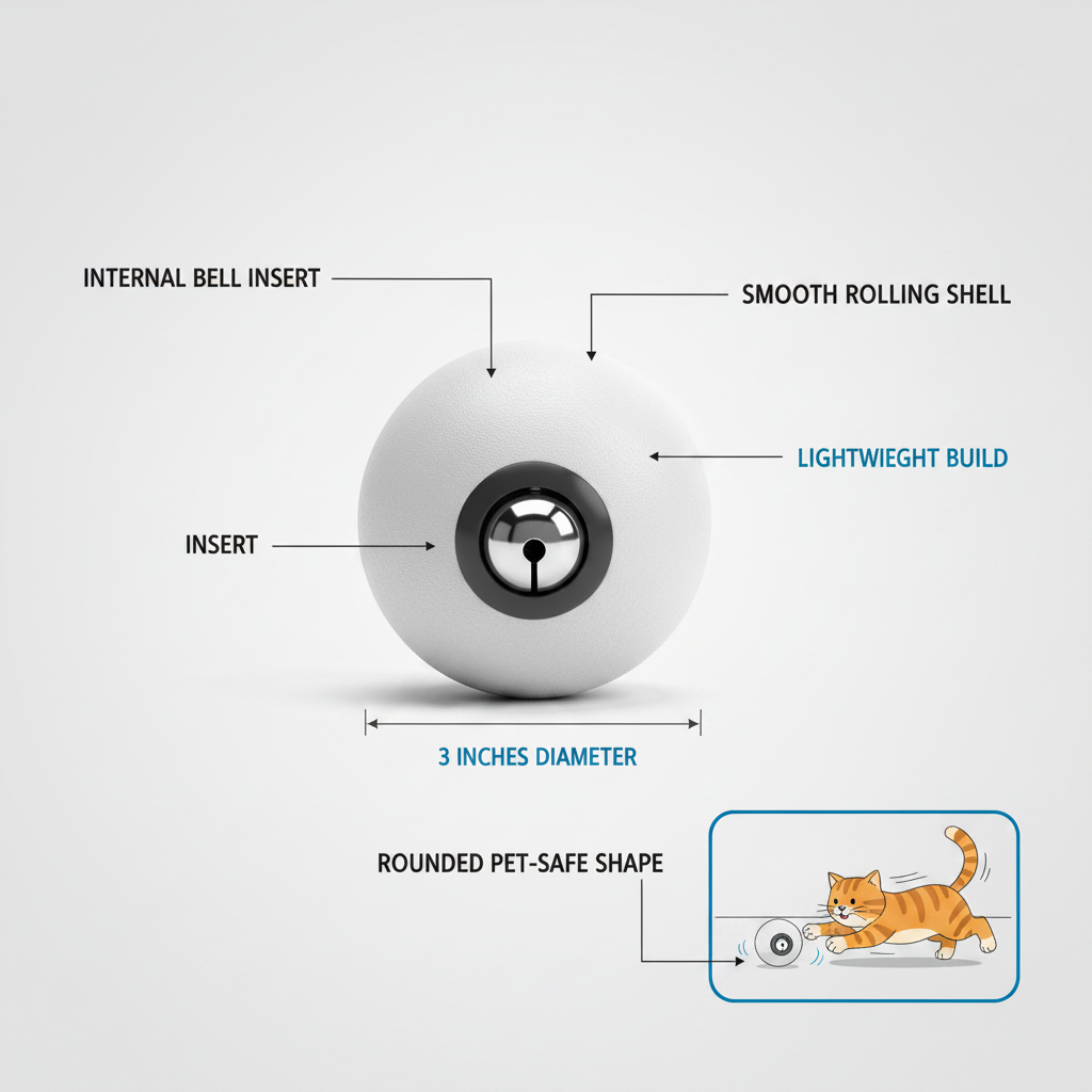 Rolling Cat Ball Toy with Bell Insert