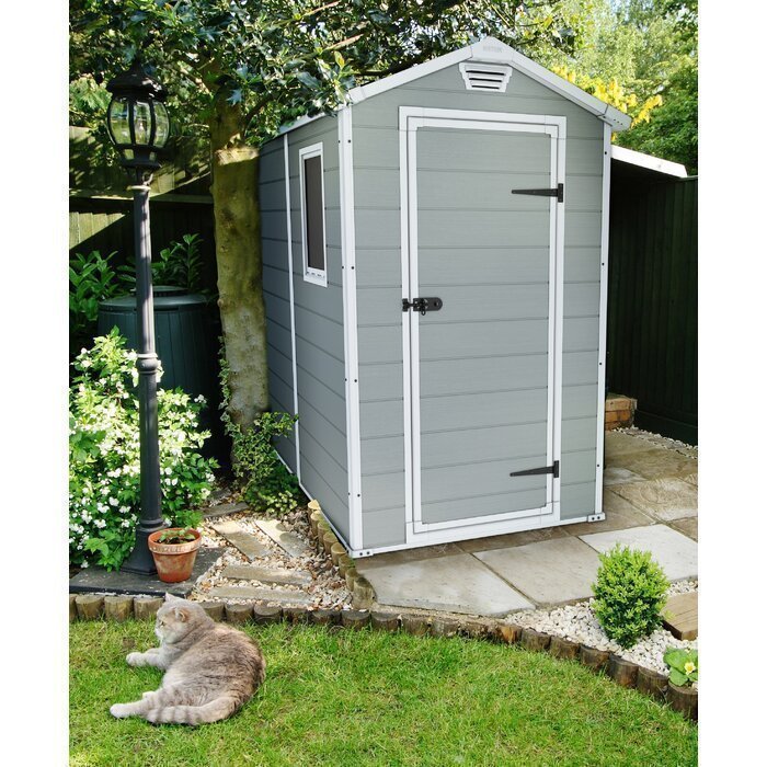 Keter Manor 4 ft. W x 6 ft. D Vertical Resin Outdoor Storage Shed Ideal For Patio image 5
