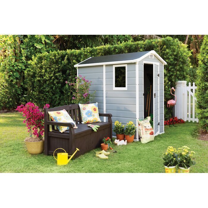 Keter Manor 4 ft. W x 6 ft. D Vertical Resin Outdoor Storage Shed Ideal For Patio image 2