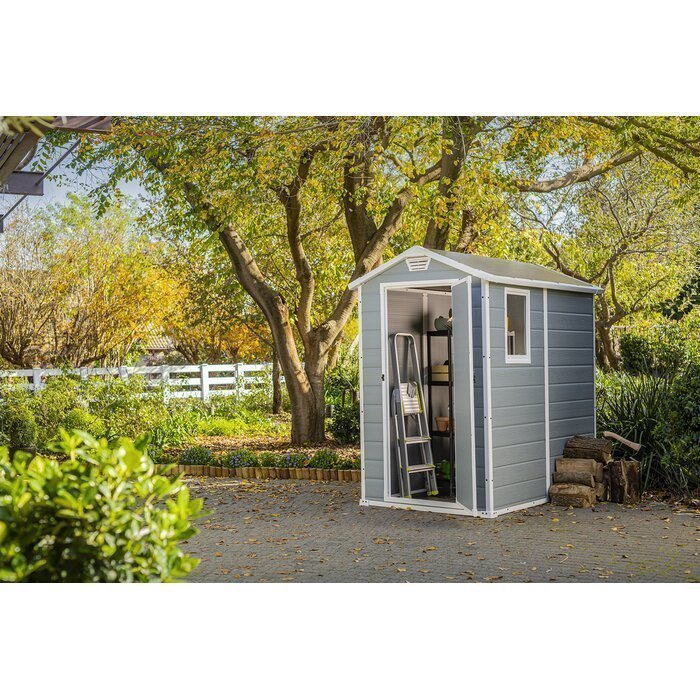 Keter Manor 4 ft. W x 6 ft. D Vertical Resin Outdoor Storage Shed Ideal For Patio image 4