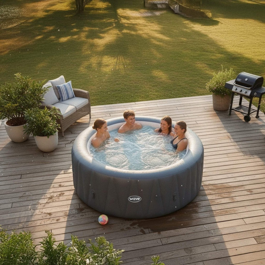 Wave Atlantic 4-Person Round inflatable Hot Tub with integrated Heater and Aquajet Massage System image 3