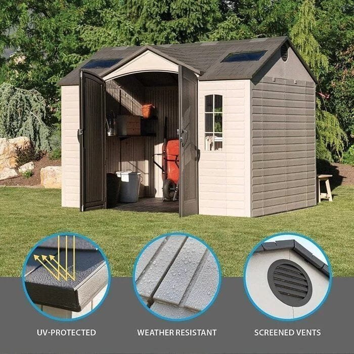 Side 10 ft. W x 8 ft. D Plastic Storage Shed image 3