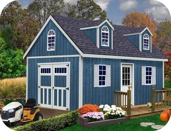Hampton 12 ft. W x 16 ft. D Wood Storage Shed Kit with Floor (192 Sq. ft.) Installtion Included image 4