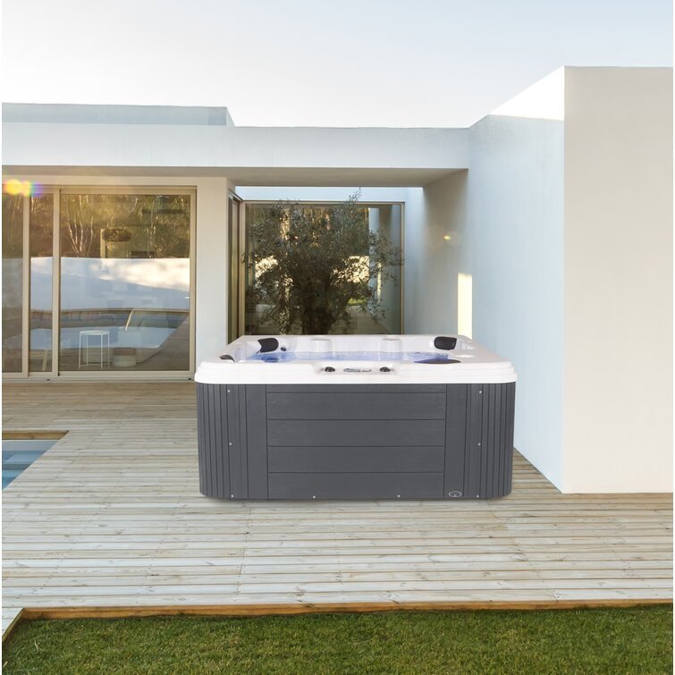 Revive LS 6 Person 86 Stainless Jet Lounger Hot Tub with Heater and Ozone image 2