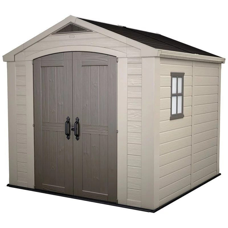 Factor 8 x 8 FT Strong Storage Shed Made Of Extremely Durable Resin And Reinforced with Steel image 0