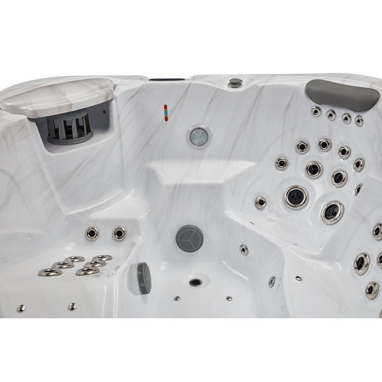 Danika 5-person 68-jet Hot Tub With Bluetooth In Gray image 2