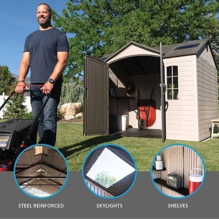 Side 10 ft. W x 8 ft. D Plastic Storage Shed image 7