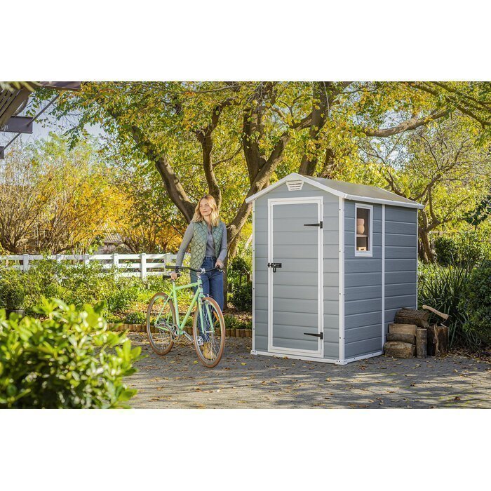 Keter Manor 4 ft. W x 6 ft. D Vertical Resin Outdoor Storage Shed Ideal For Patio image 3
